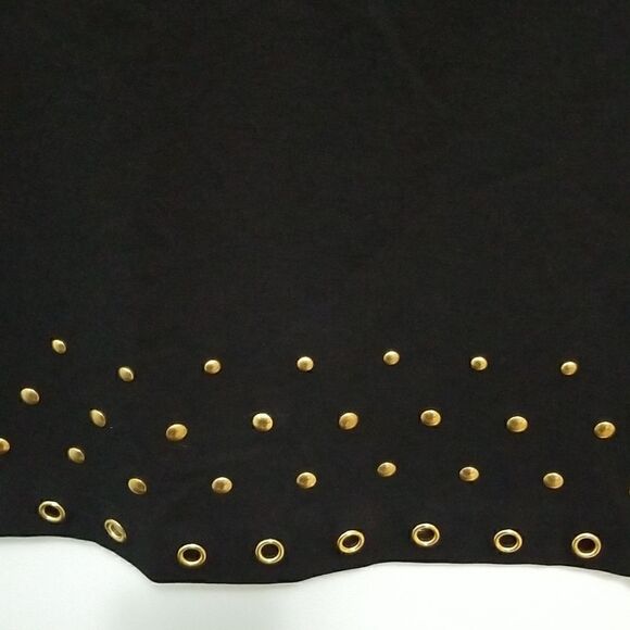 Roz & Ali black, short sleeved dress with gold rivets. Size 12. NWOT. - Picture 3 of 5